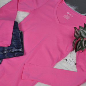 Stylus Essential V-Neck Long Sleeve Tee Shirts XS